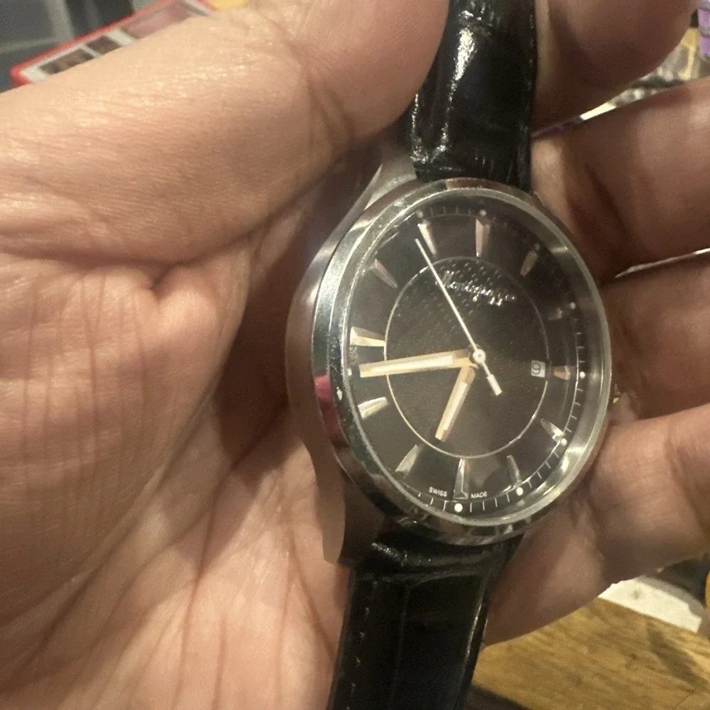 Working Montegrappa Fortuna Black Dial Leather Strap IDFOWALC 42mm Mens Watch
